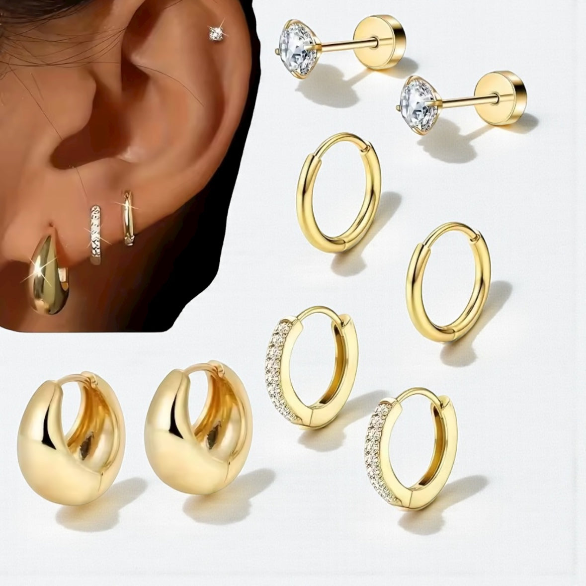 Ensemble de boucles d’oreilles Kenya (8 pièces)